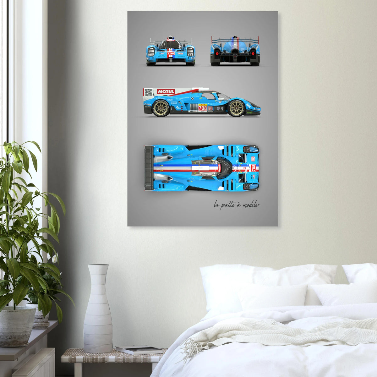 American Sports Racer Aluminum Print - Vintage Racing Art