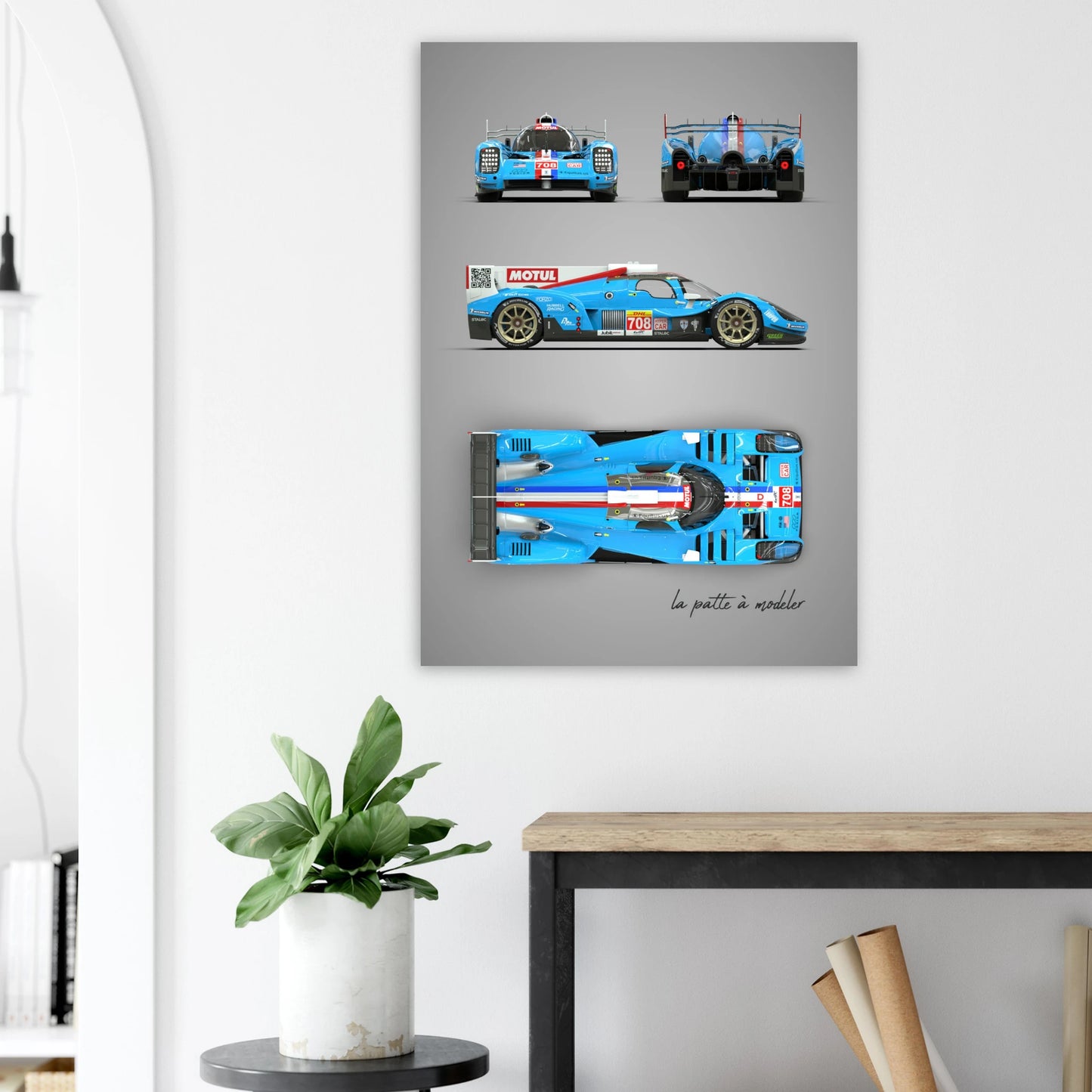 American Sports Racer Aluminum Print - Vintage Racing Art