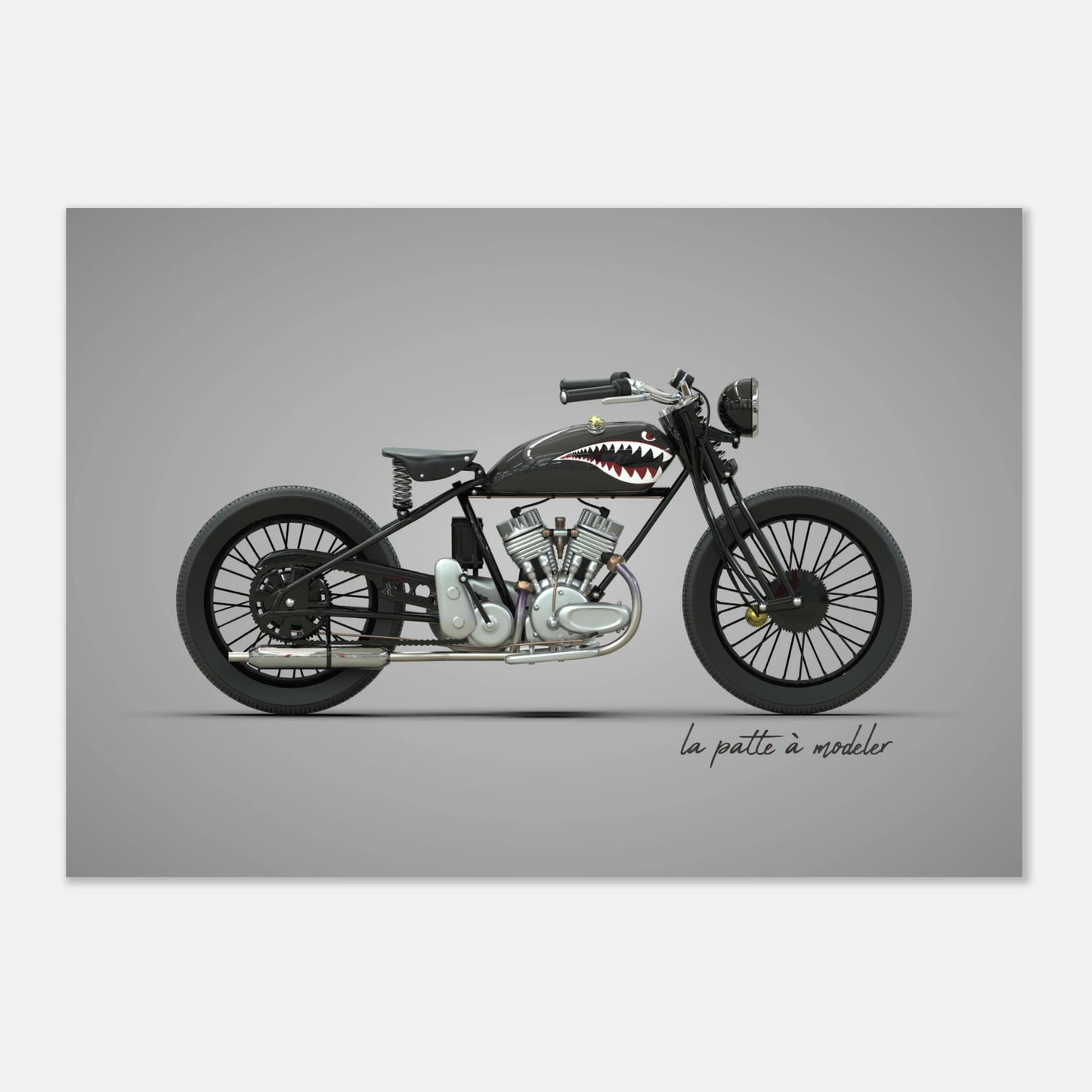 American Motorcycle Aluminum Print - Classic Cruiser Art
