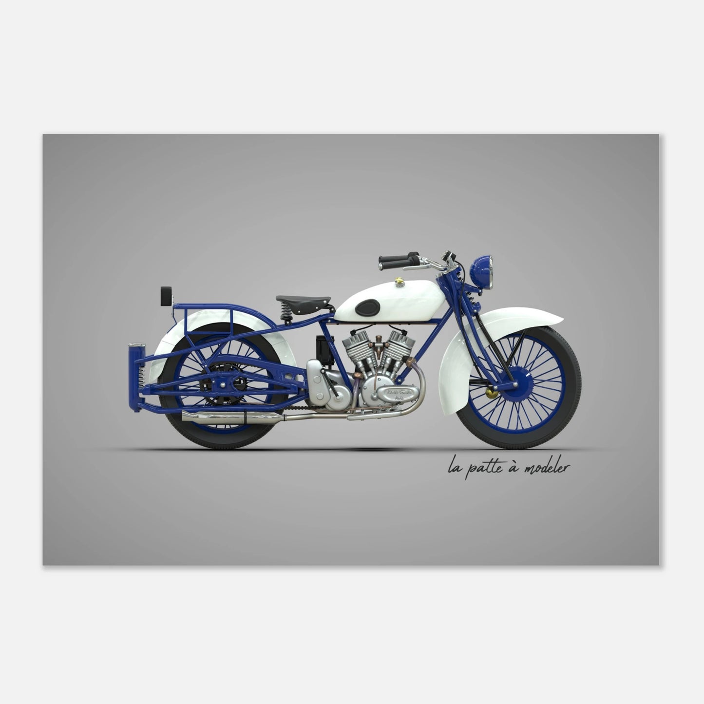 American Cruiser Motorcycle Aluminum Print - Classic Bike Art
