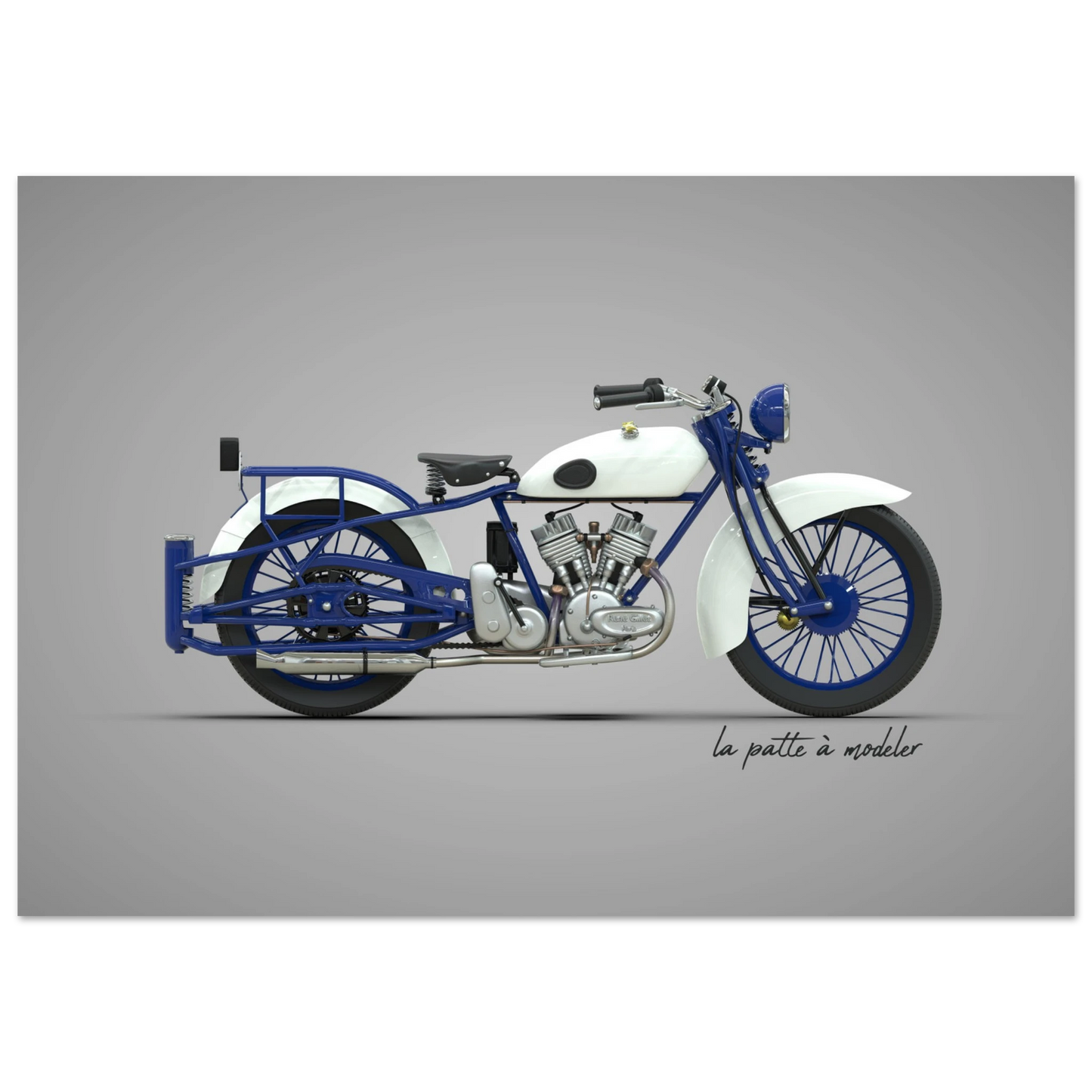 American Cruiser Motorcycle Aluminum Print - Classic Bike Art