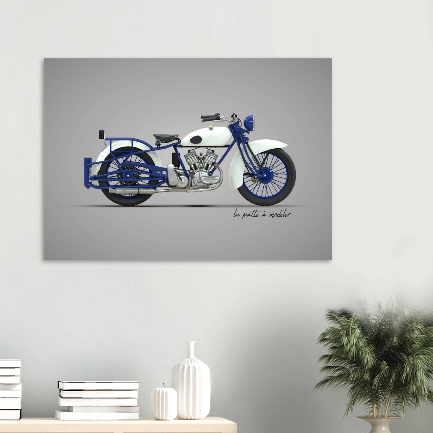 American Cruiser Motorcycle Aluminum Print - Classic Bike Art