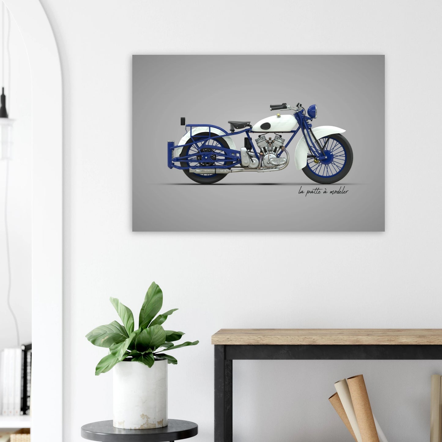 American Cruiser Motorcycle Aluminum Print - Classic Bike Art