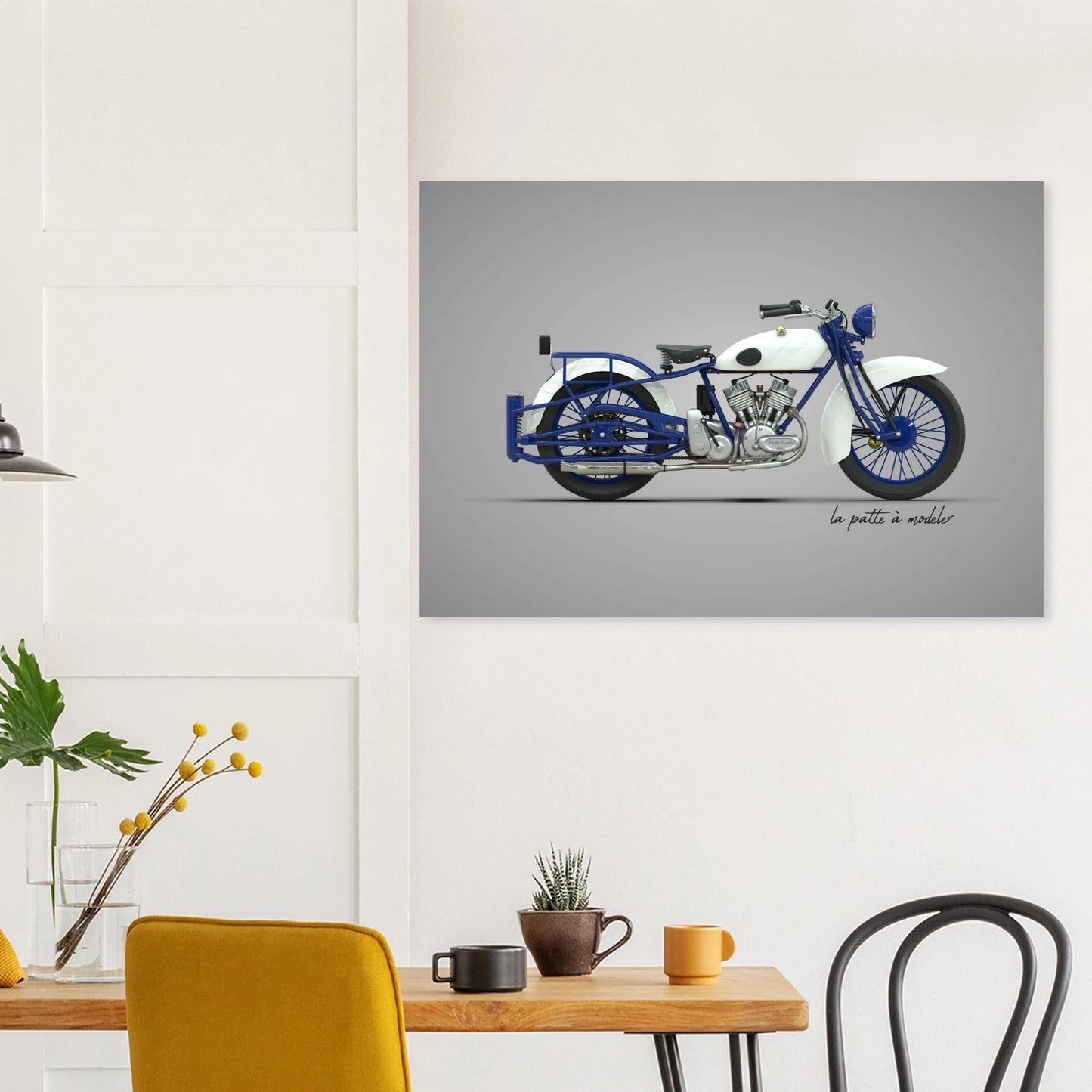 American Cruiser Motorcycle Aluminum Print - Classic Bike Art