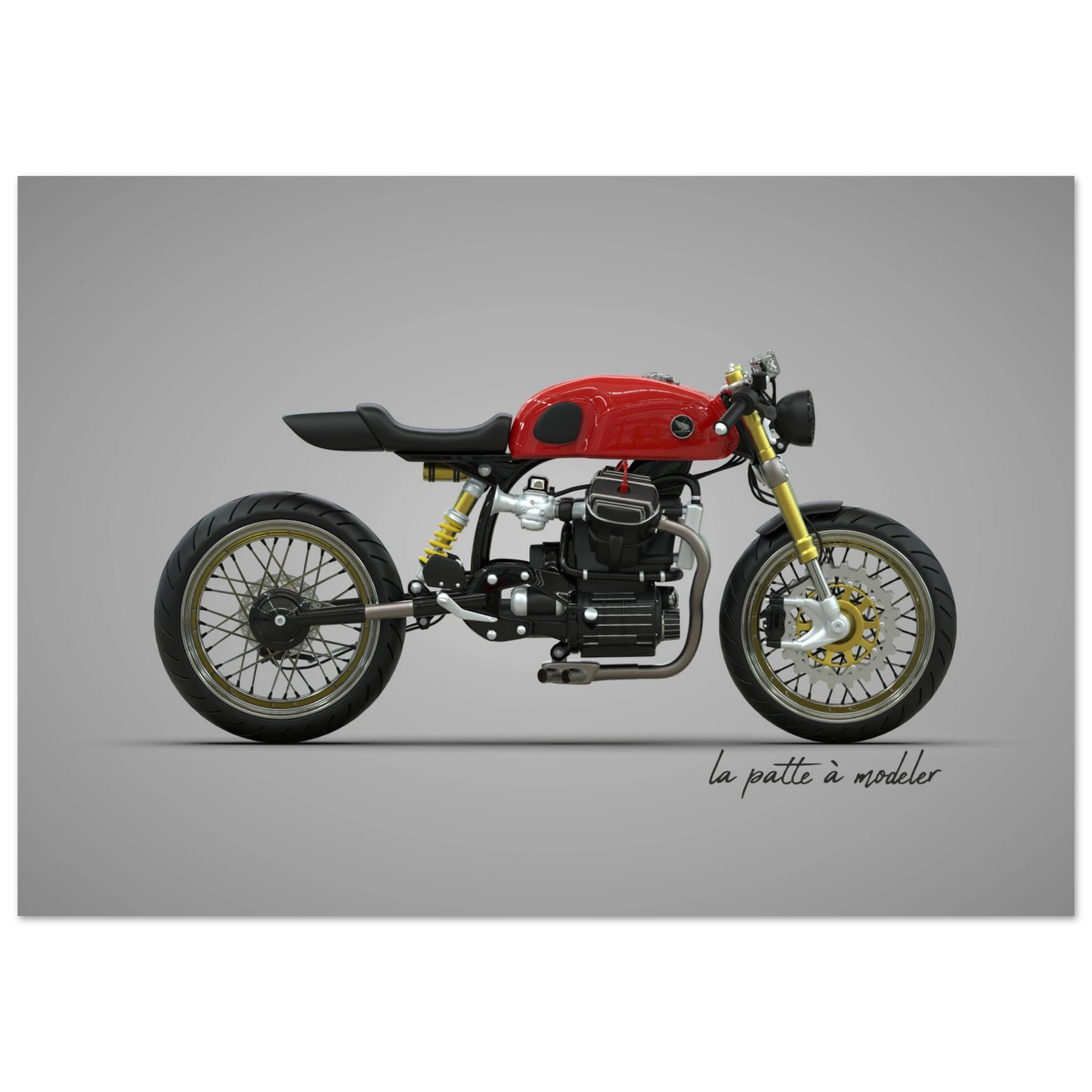 Japanese Motorcycle Aluminum Print - Classic Bike Art