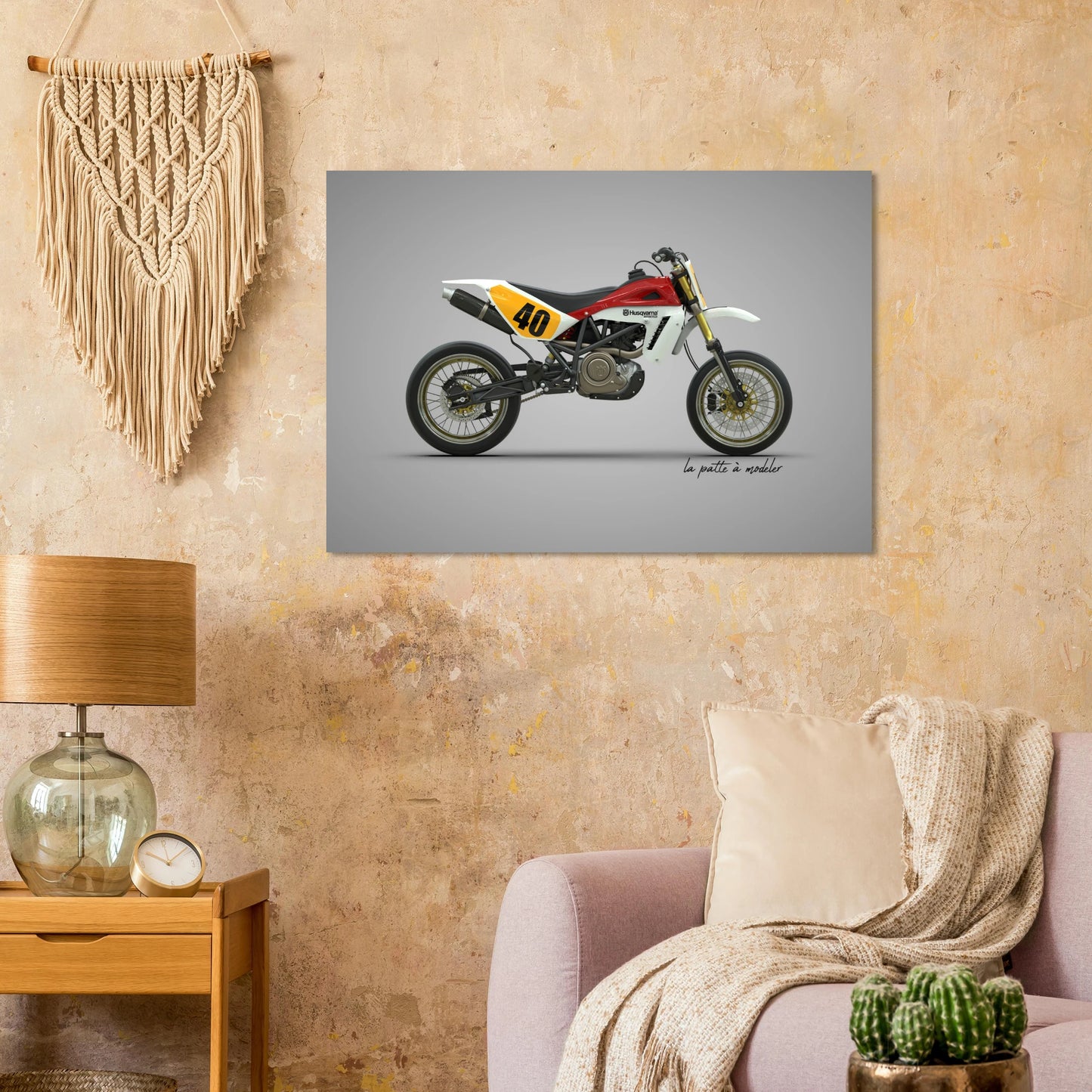 Swedish Motorcycle Aluminum Print - Off-Road Heritage Art