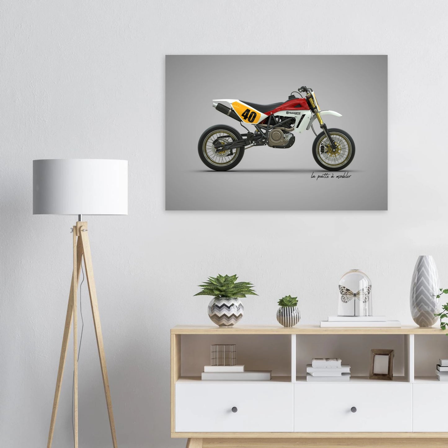 Swedish Motorcycle Aluminum Print - Off-Road Heritage Art