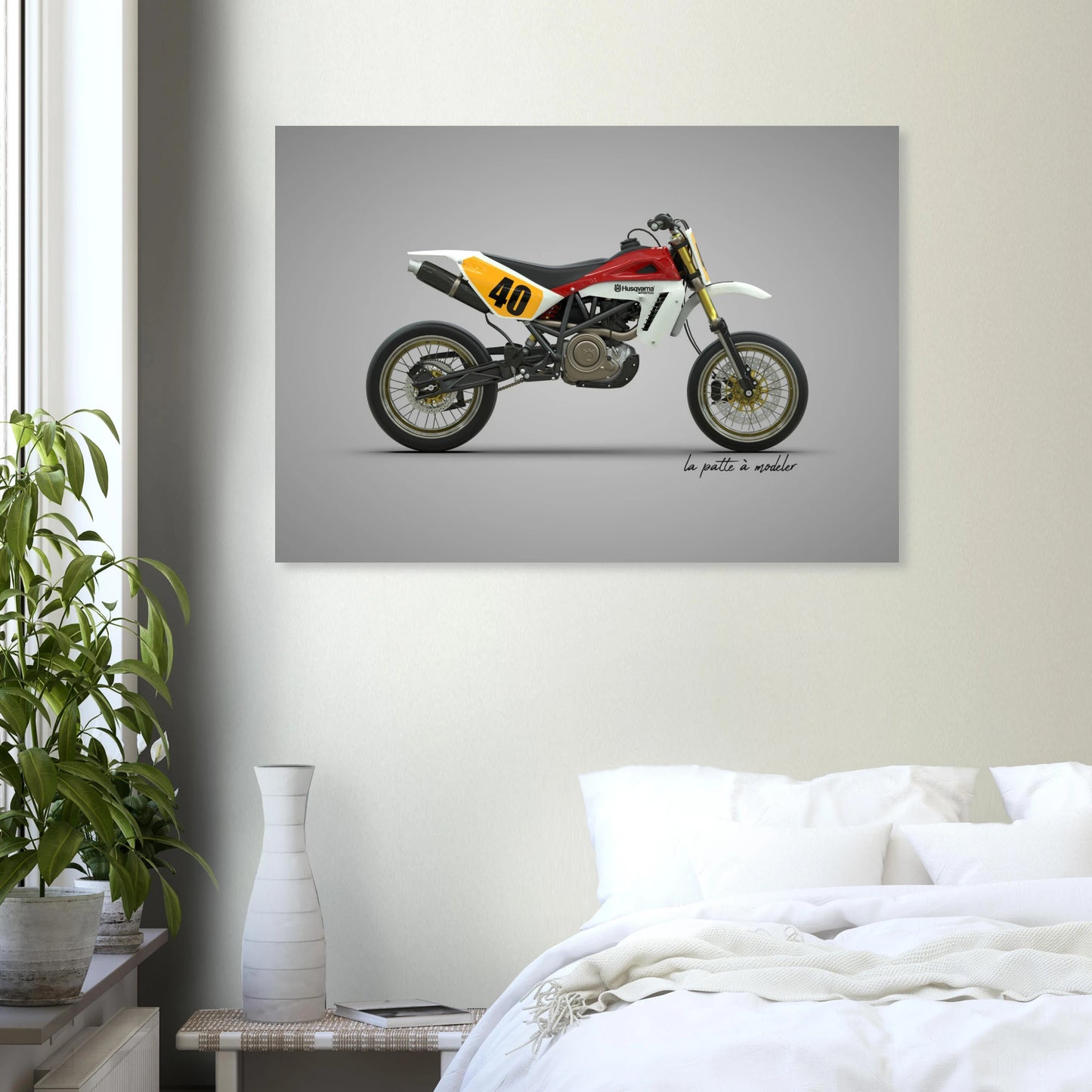 Swedish Motorcycle Aluminum Print - Off-Road Heritage Art