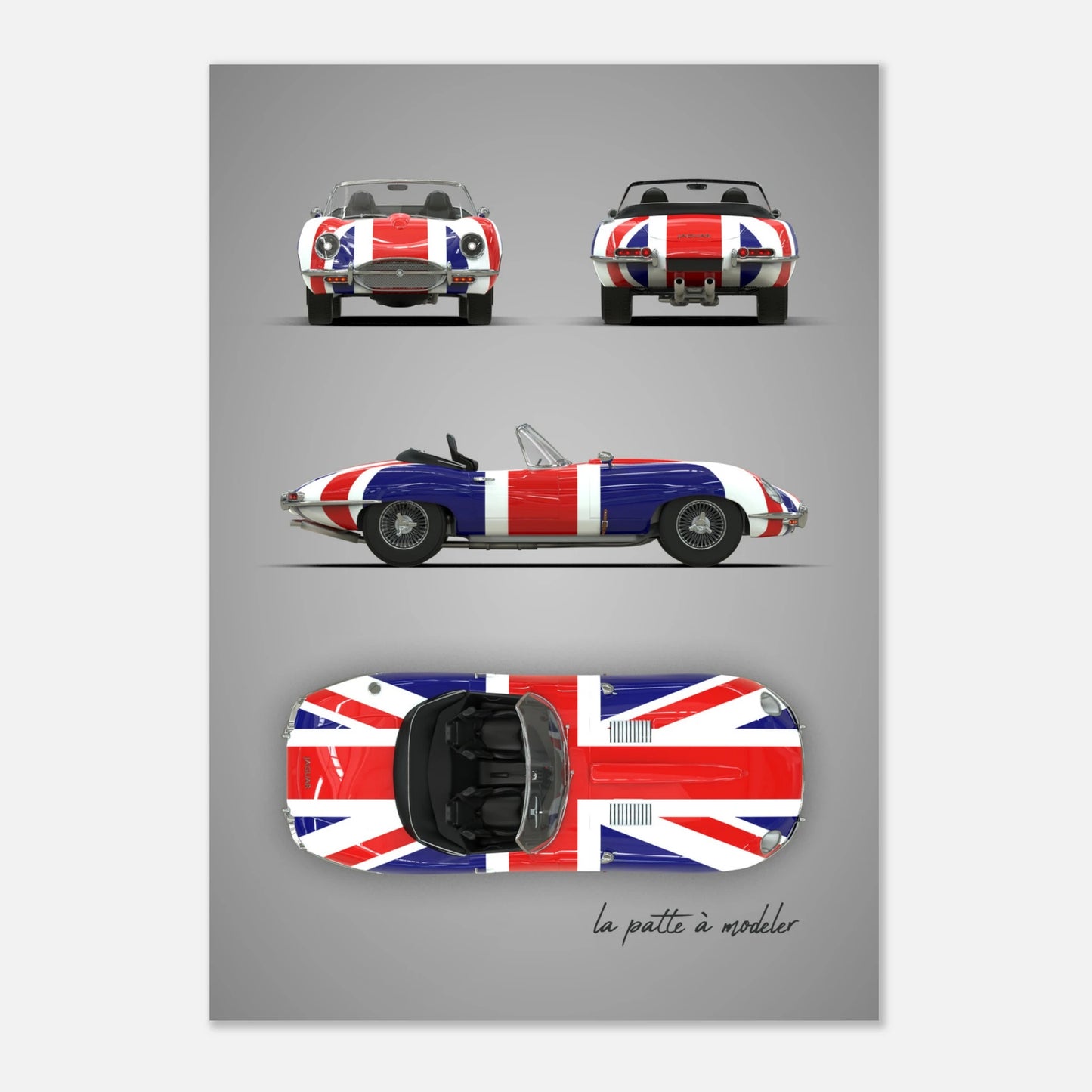 British Sports Car Aluminum Print - Custom GT Icon Art