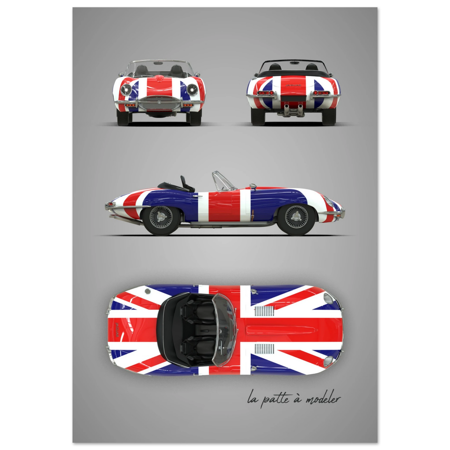 British Sports Car Aluminum Print - Custom GT Icon Art
