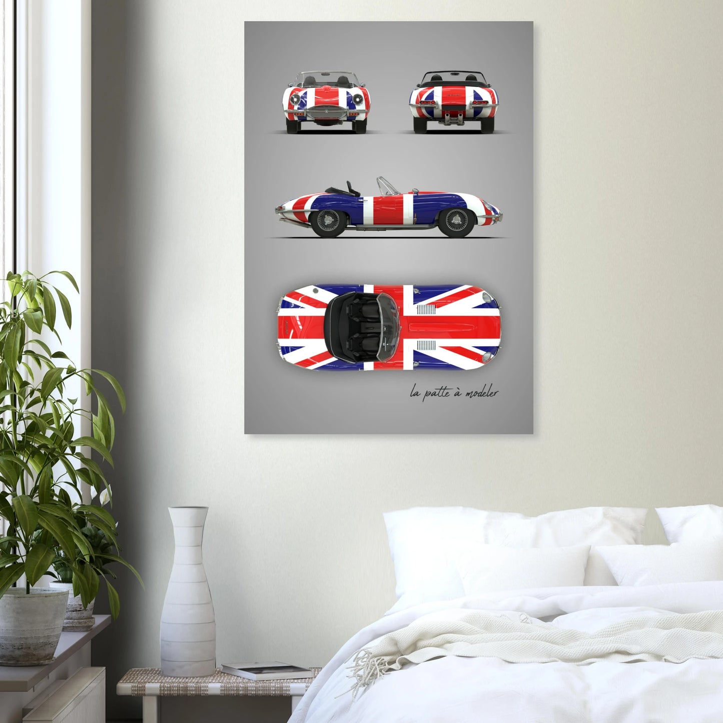 British Sports Car Aluminum Print - Custom GT Icon Art