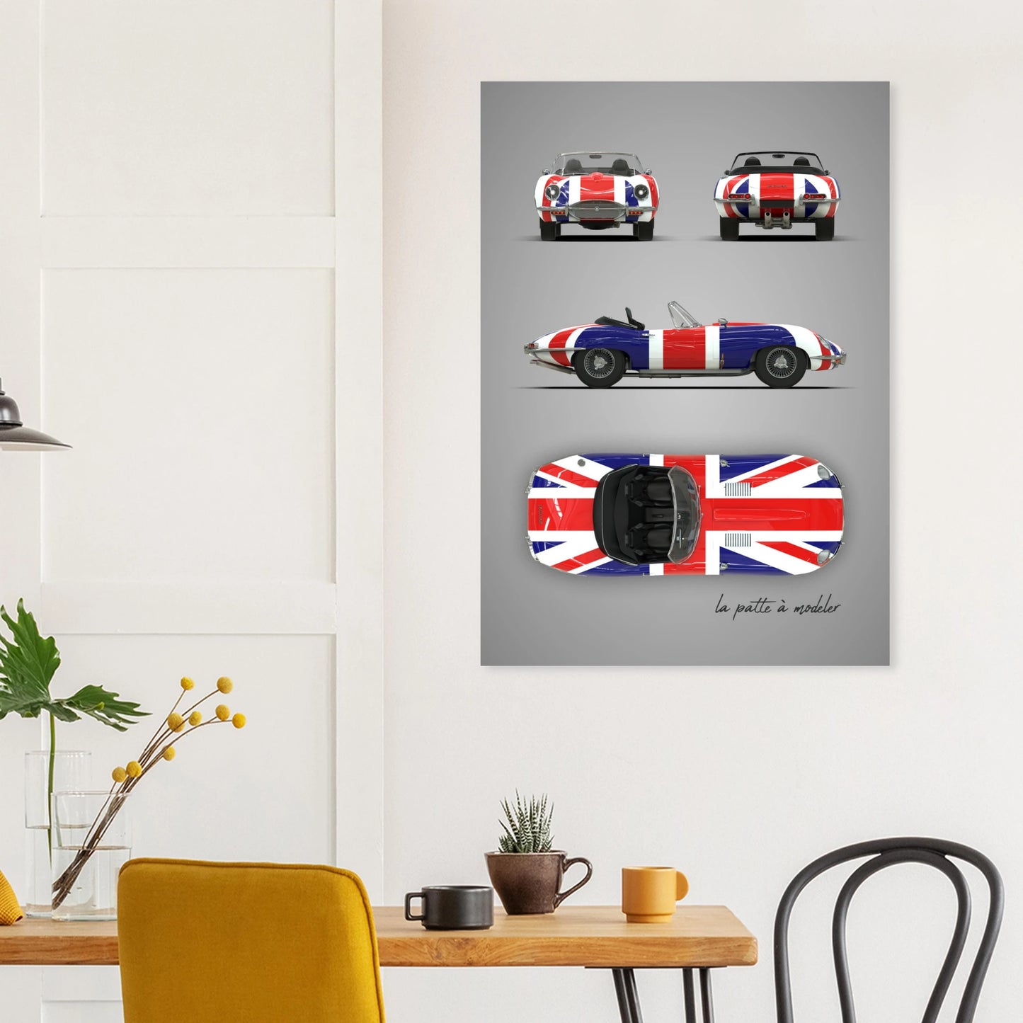 British Sports Car Aluminum Print - Custom GT Icon Art