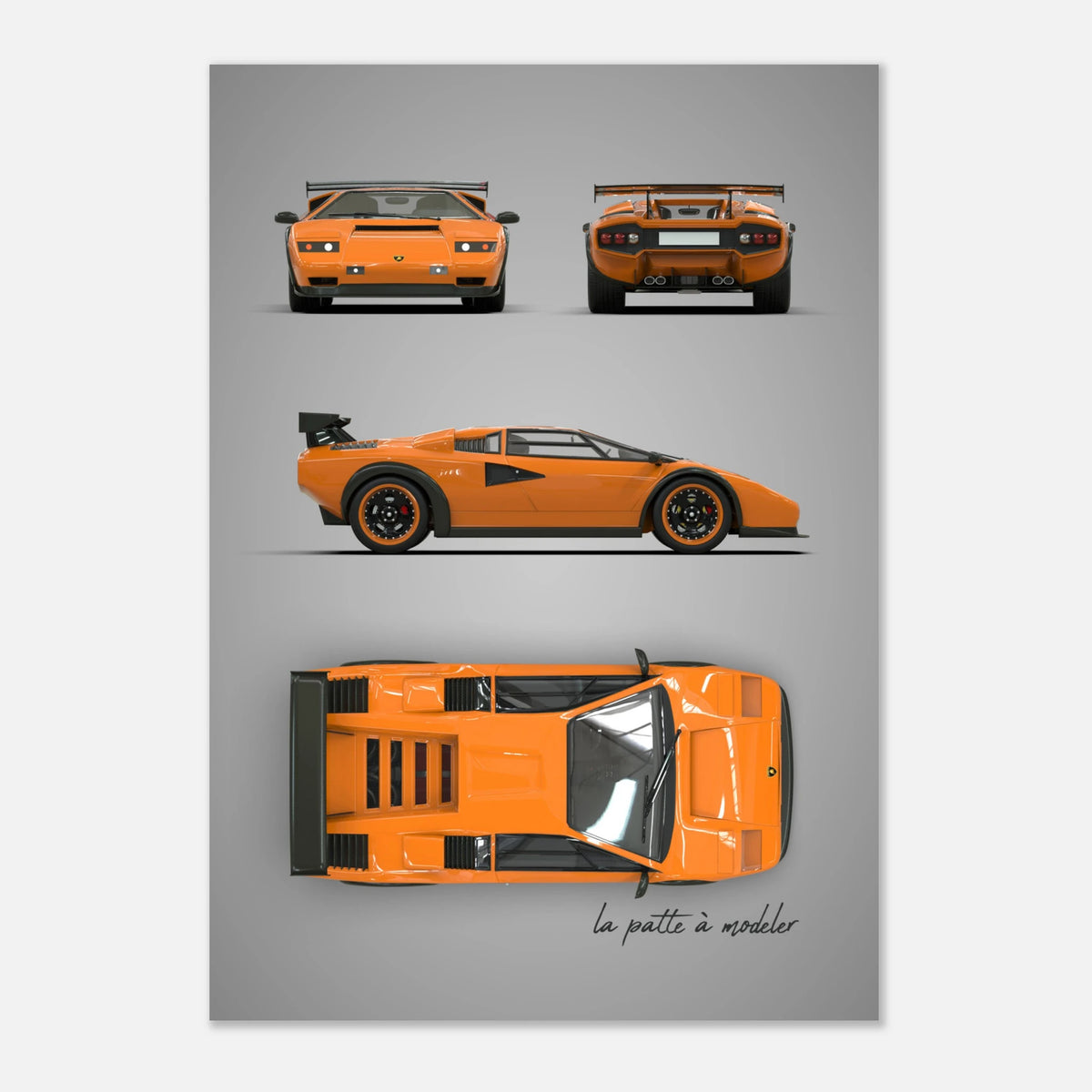 Italian Supercar Aluminum Print - Classic Performance Art