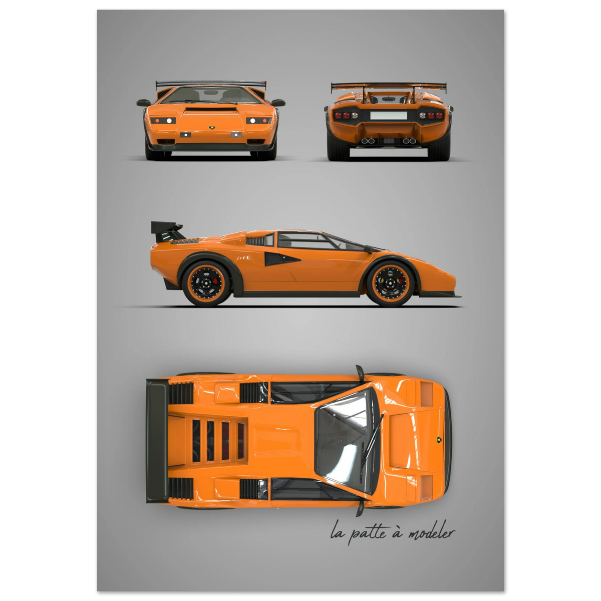 Italian Supercar Aluminum Print - Classic Performance Art