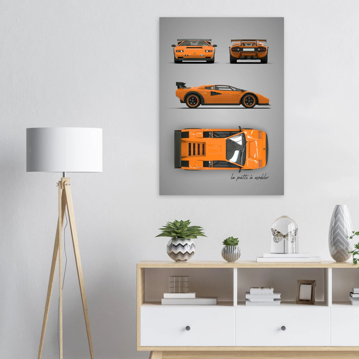Italian Supercar Aluminum Print - Classic Performance Art