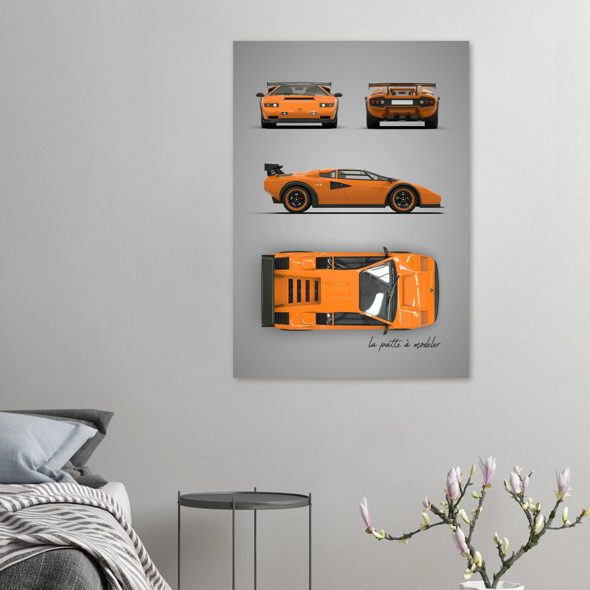 Italian Supercar Aluminum Print - Classic Performance Art