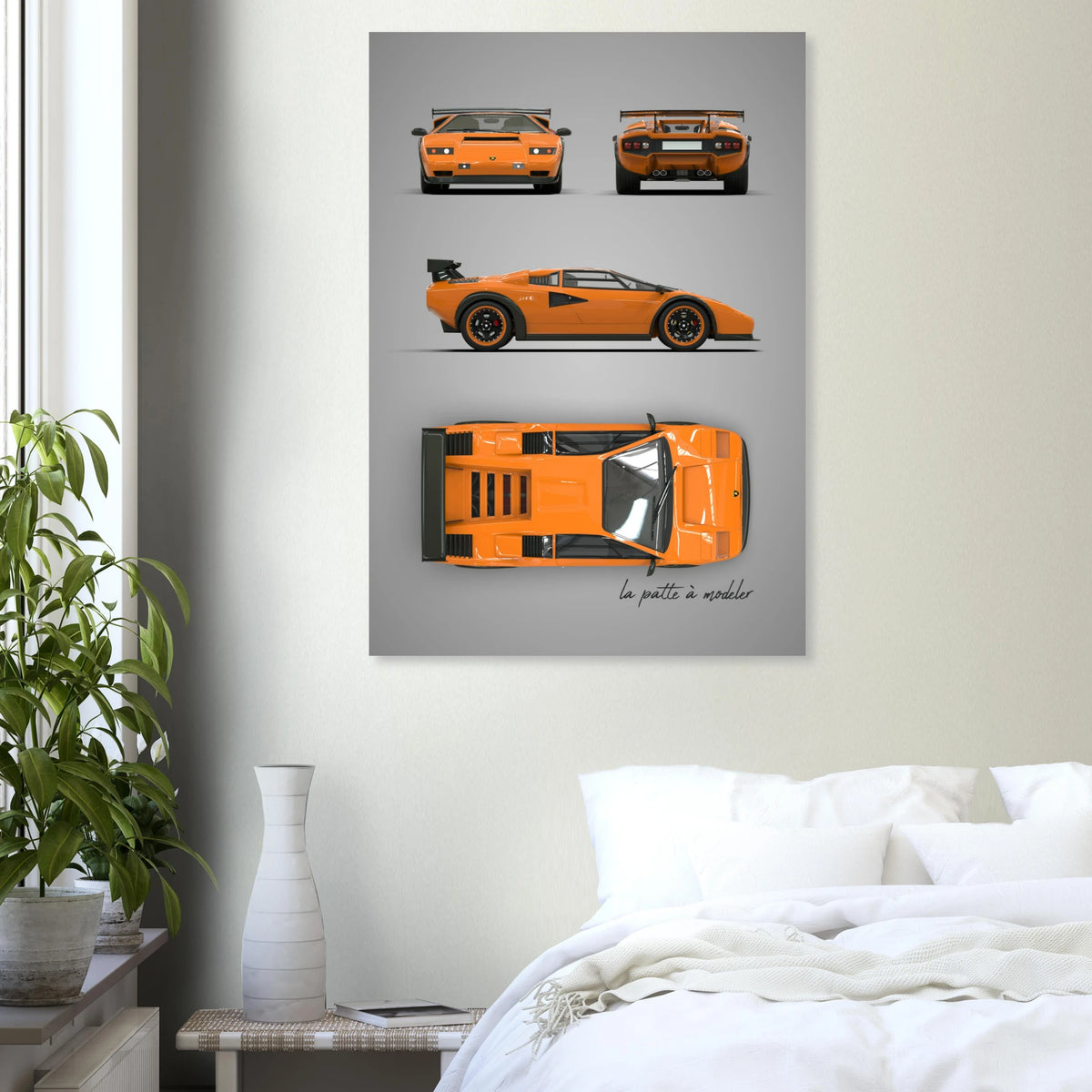 Italian Supercar Aluminum Print - Classic Performance Art