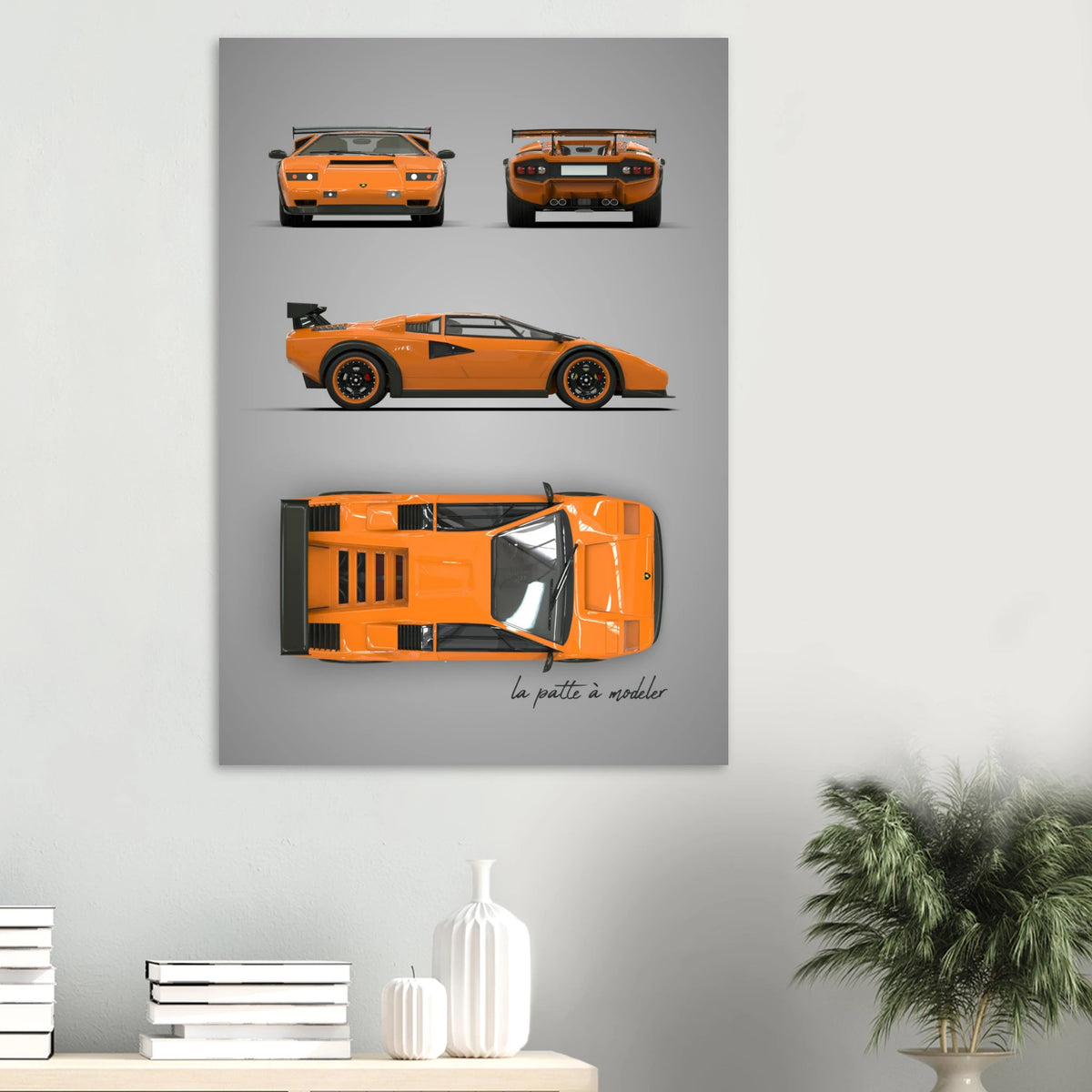 Italian Supercar Aluminum Print - Classic Performance Art