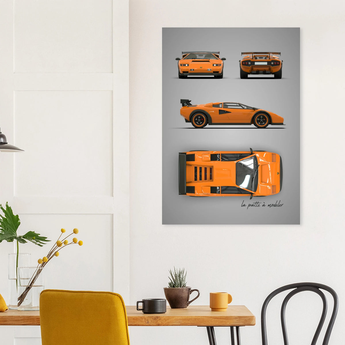Italian Supercar Aluminum Print - Classic Performance Art