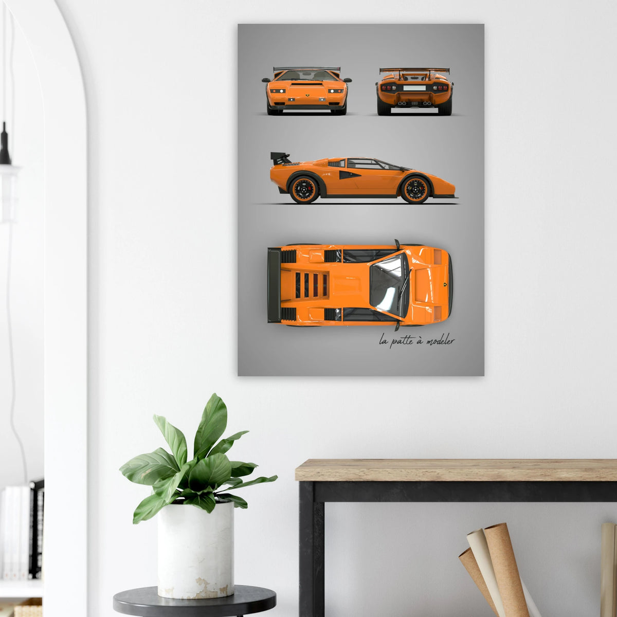 Italian Supercar Aluminum Print - Classic Performance Art