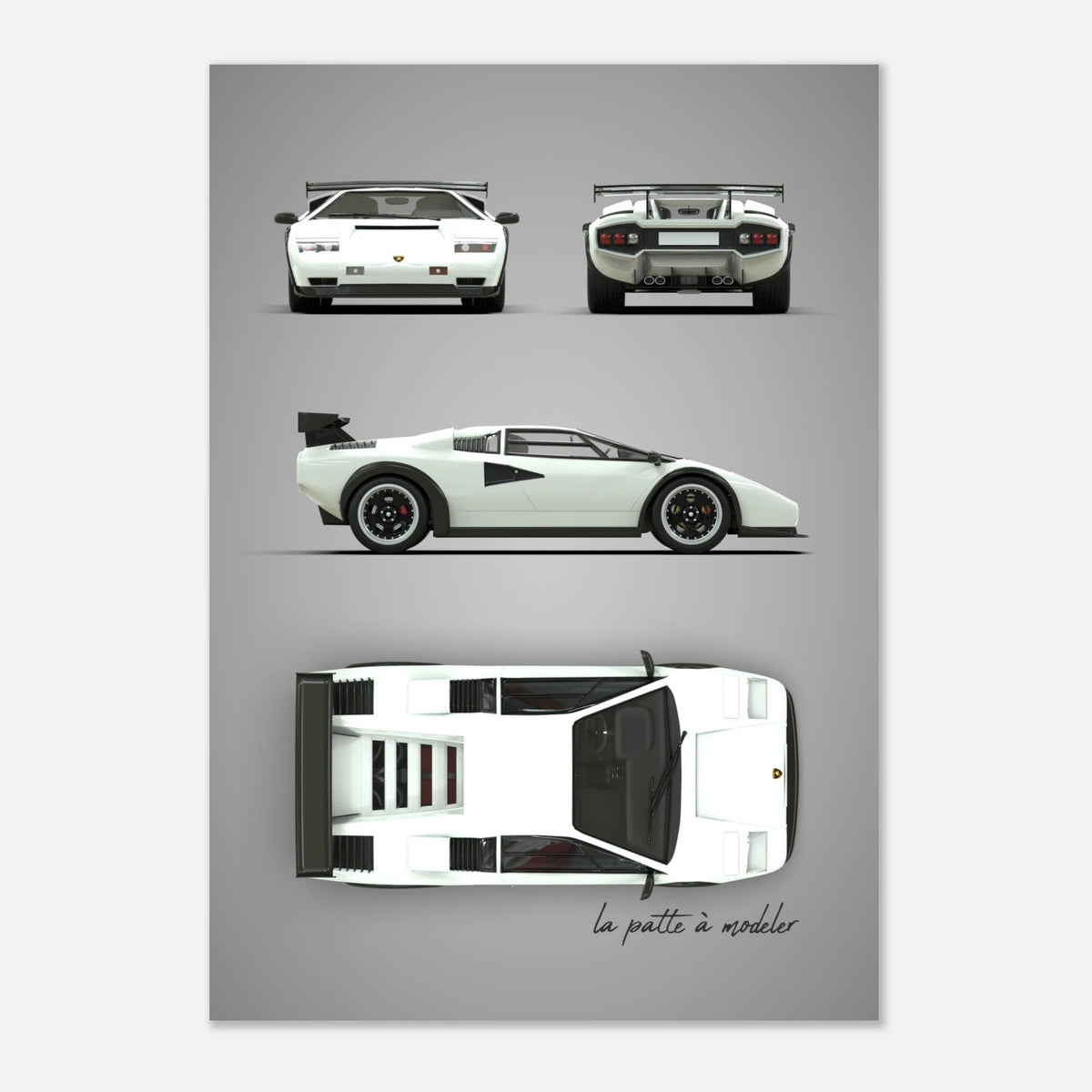 Italian Supercar Aluminum Print - Classic Performance Art
