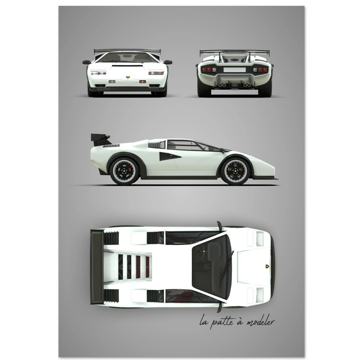 Italian Supercar Aluminum Print - Classic Performance Art
