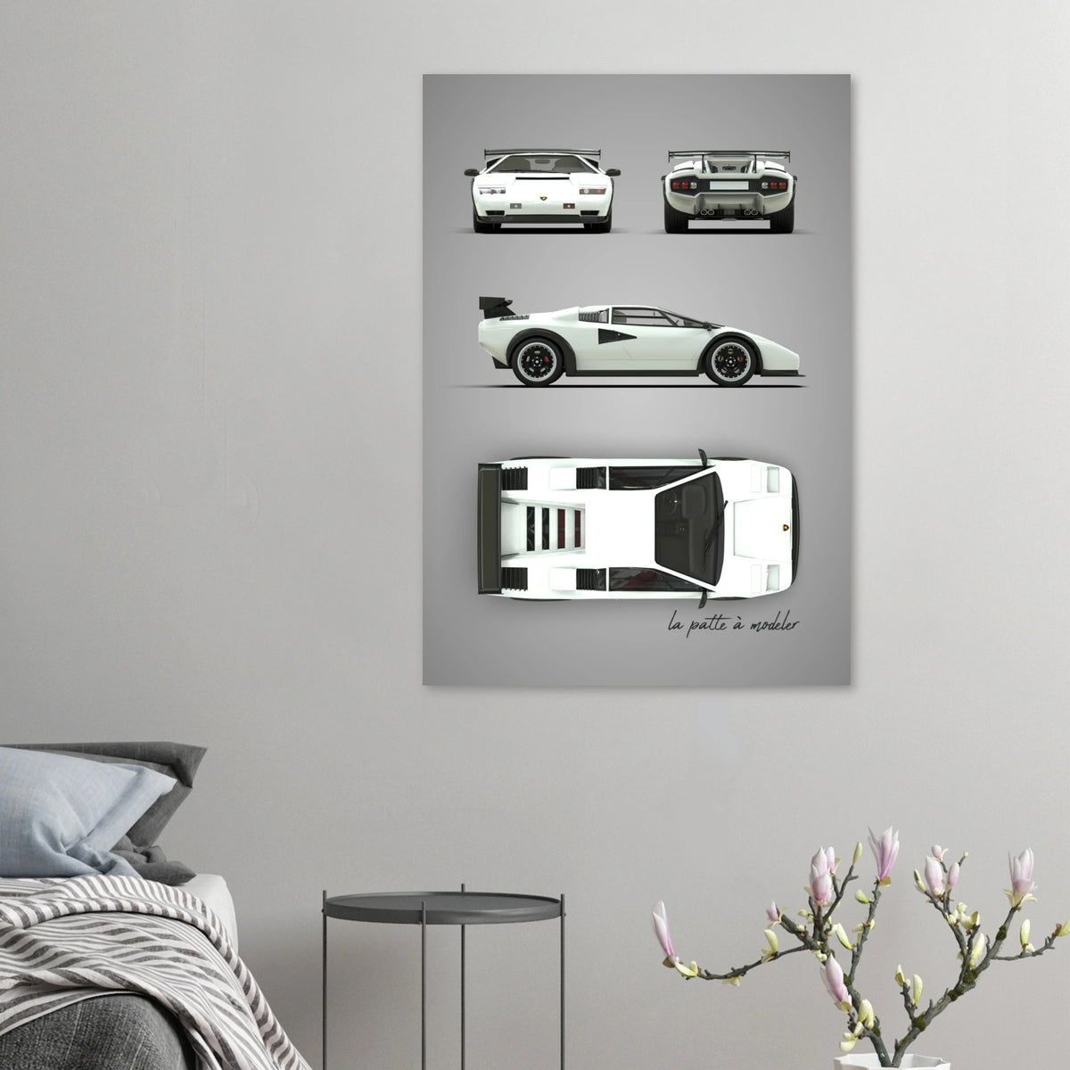 Italian Supercar Aluminum Print - Classic Performance Art