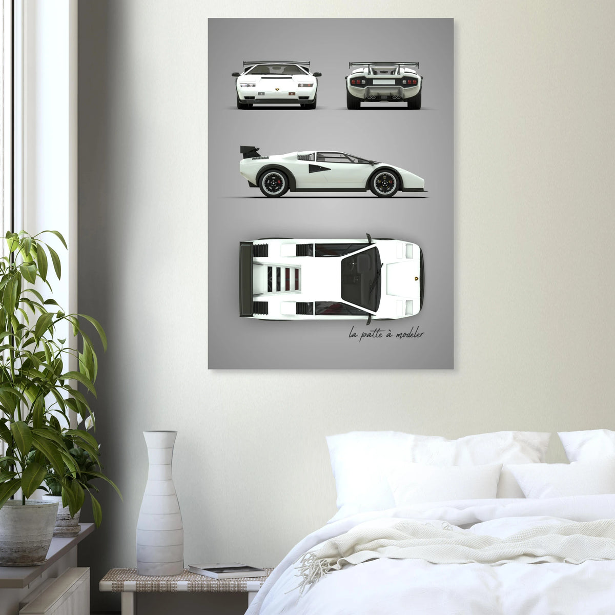 Italian Supercar Aluminum Print - Classic Performance Art