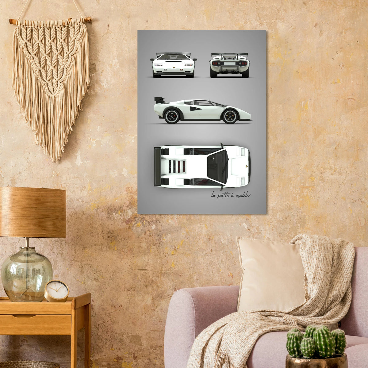 Italian Supercar Aluminum Print - Classic Performance Art