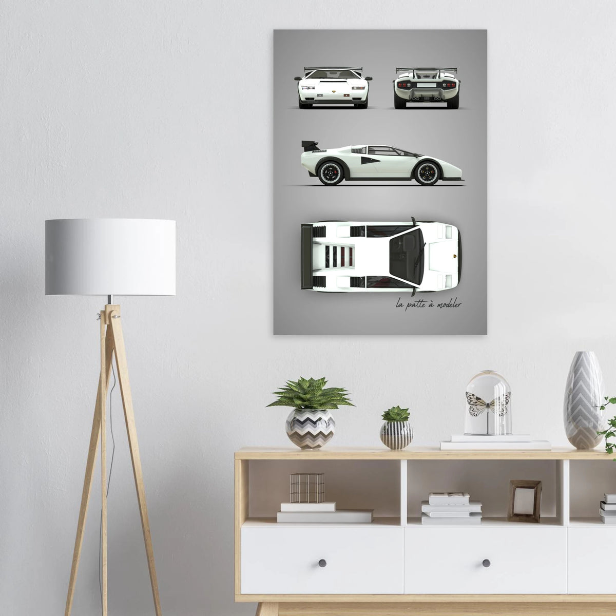 Italian Supercar Aluminum Print - Classic Performance Art
