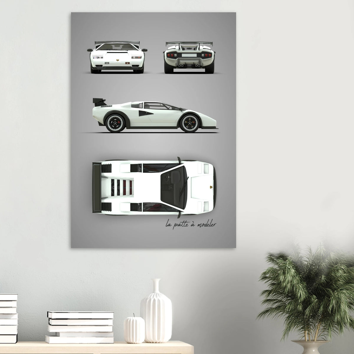 Italian Supercar Aluminum Print - Classic Performance Art