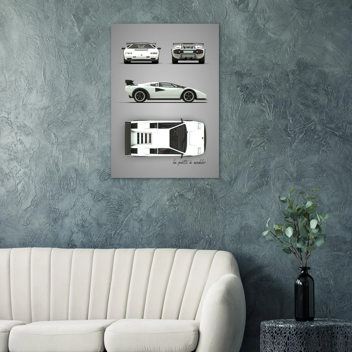 Italian Supercar Aluminum Print - Classic Performance Art