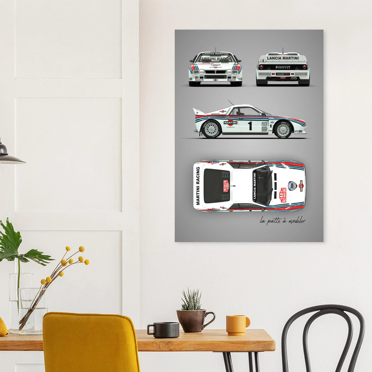 Italian Rally Car Aluminum Print - Classic Motorsport Art