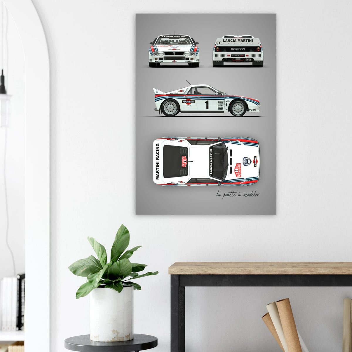 Italian Rally Car Aluminum Print - Classic Motorsport Art