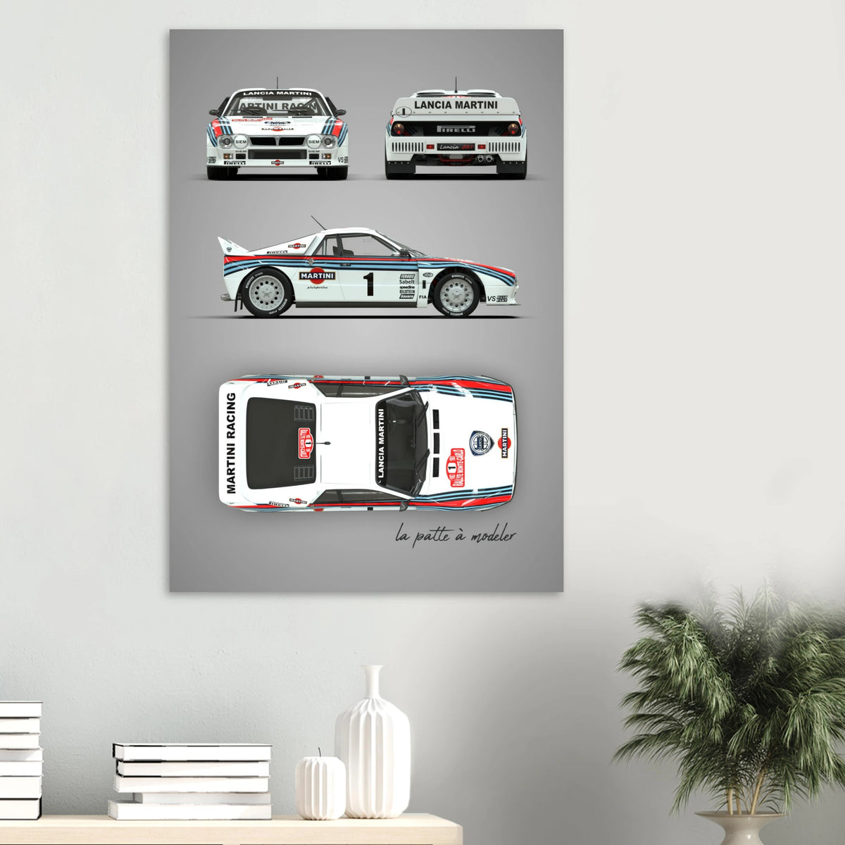 Italian Rally Car Aluminum Print - Classic Motorsport Art