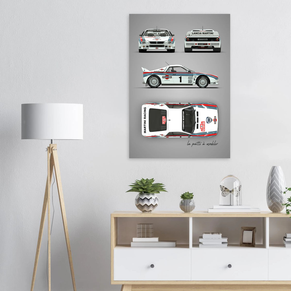 Italian Rally Car Aluminum Print - Classic Motorsport Art