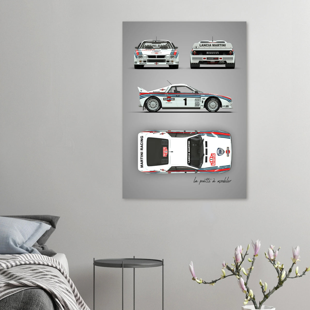 Italian Rally Car Aluminum Print - Classic Motorsport Art