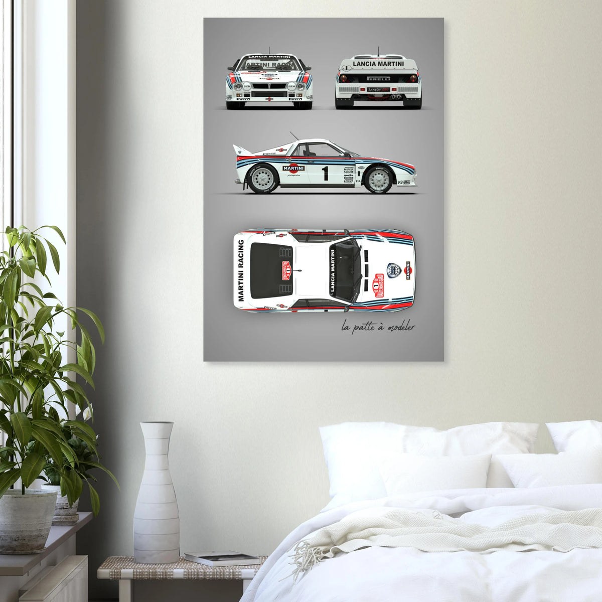 Italian Rally Car Aluminum Print - Classic Motorsport Art
