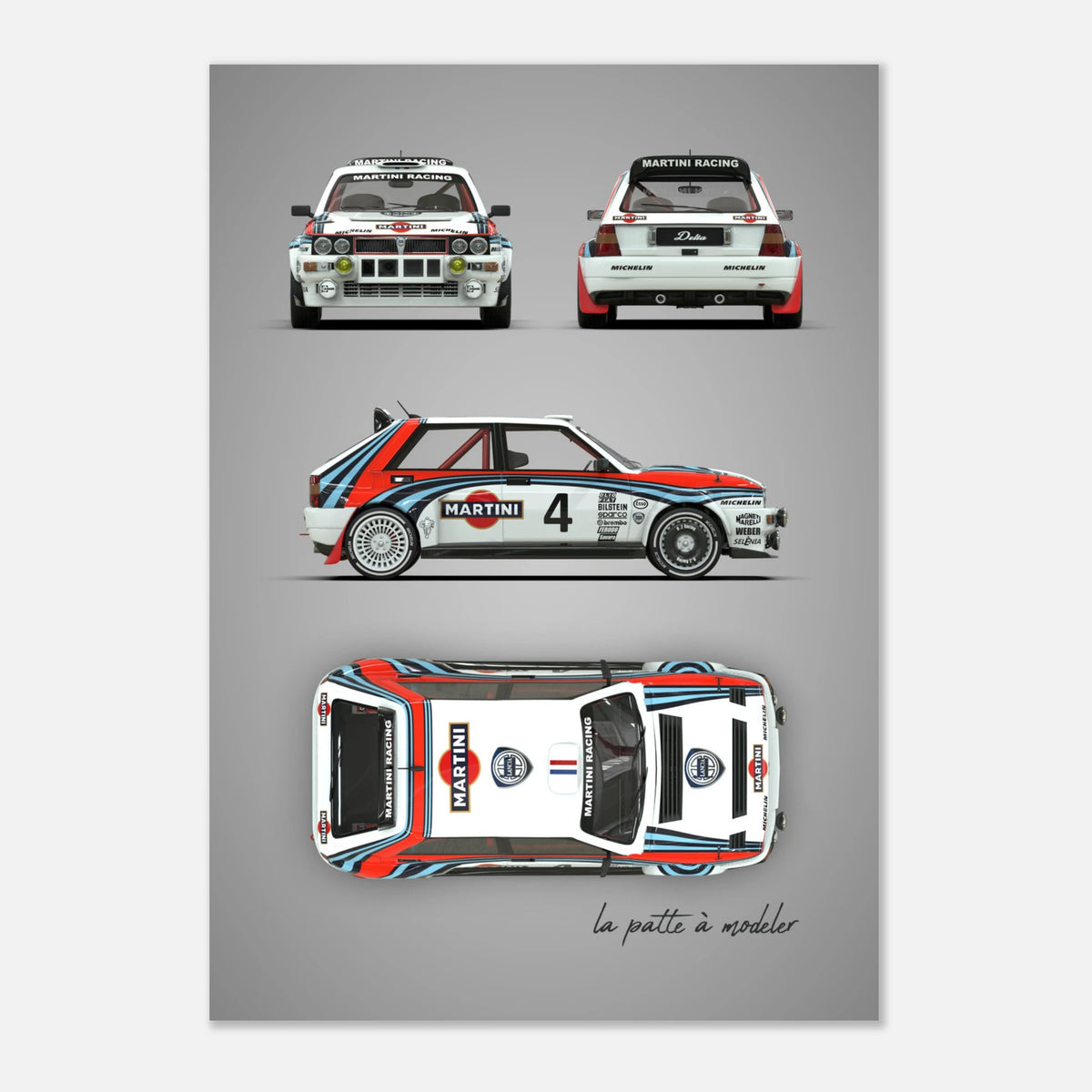 Italian Rally Legend Aluminum Print - Classic Motorsport Art