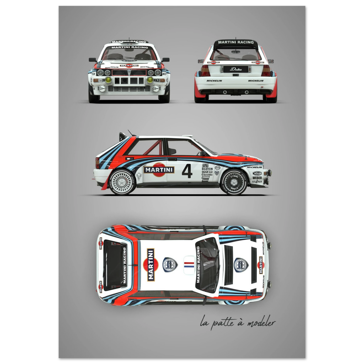 Italian Rally Legend Aluminum Print - Classic Motorsport Art