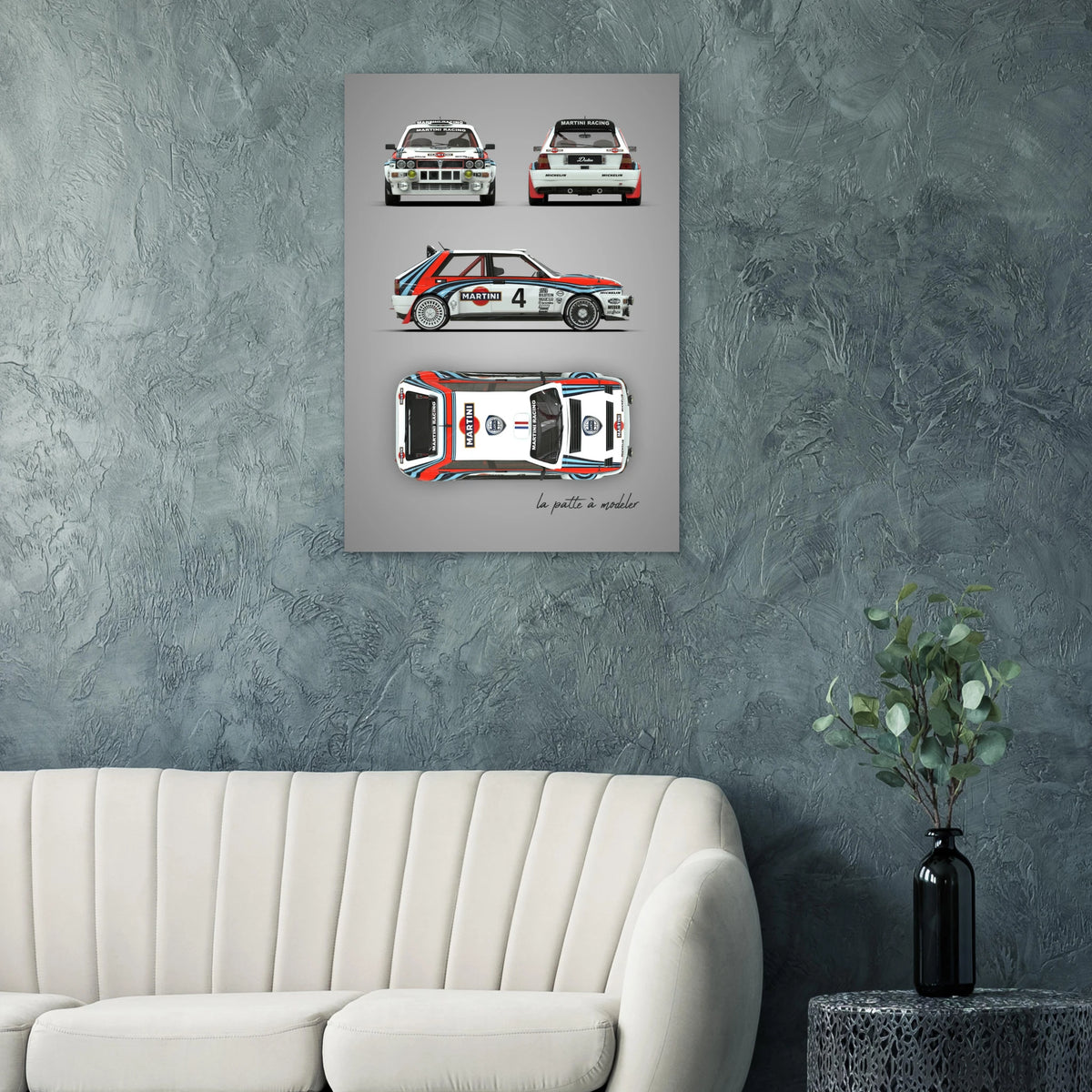 Italian Rally Legend Aluminum Print - Classic Motorsport Art