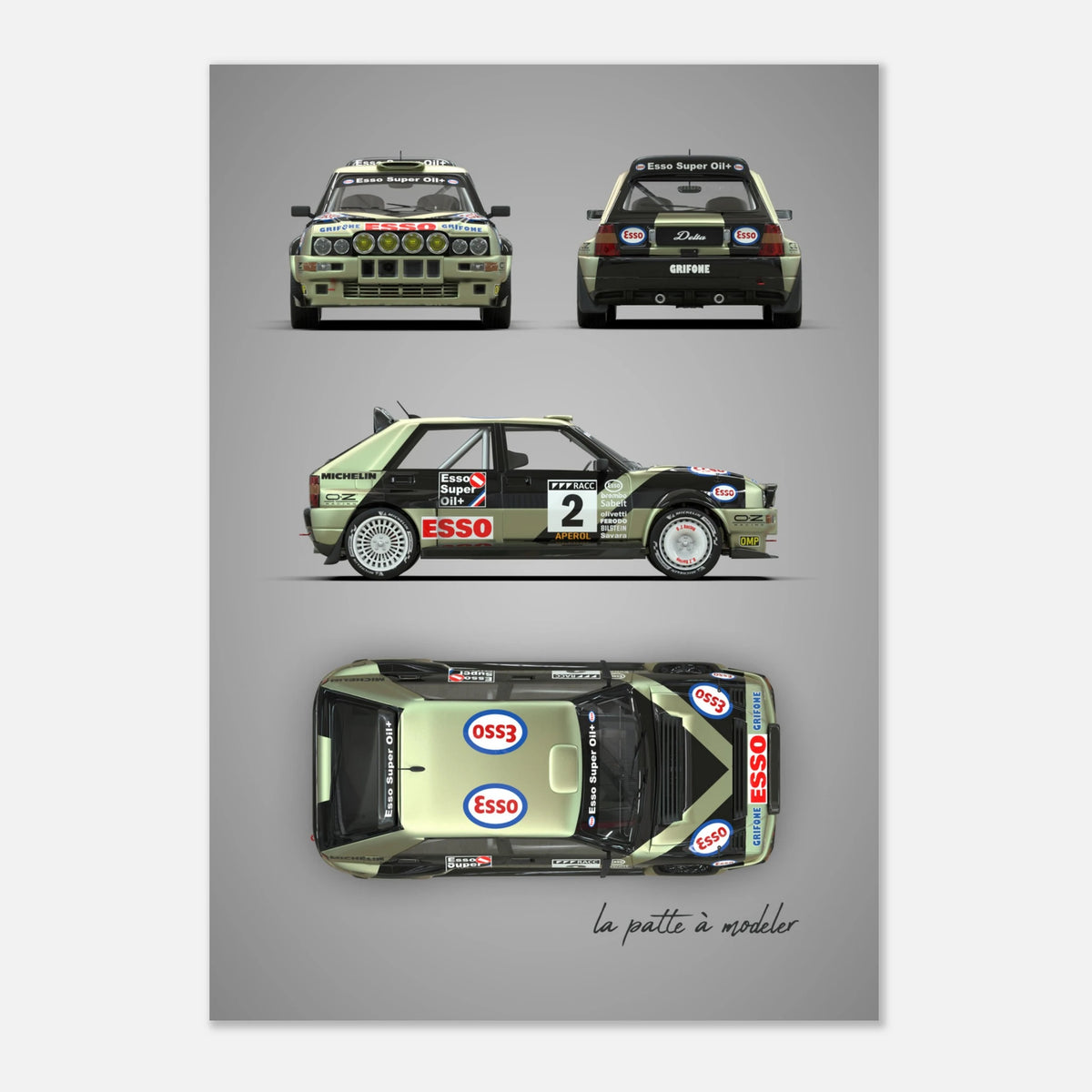 Italian Rally Car Aluminum Print - Group A Heritage Art