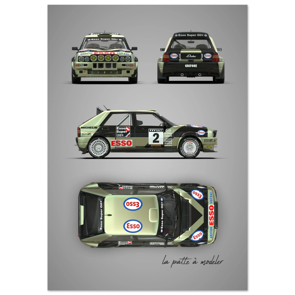 Italian Rally Car Aluminum Print - Group A Heritage Art