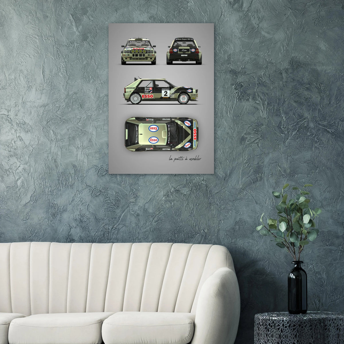 Italian Rally Car Aluminum Print - Group A Heritage Art