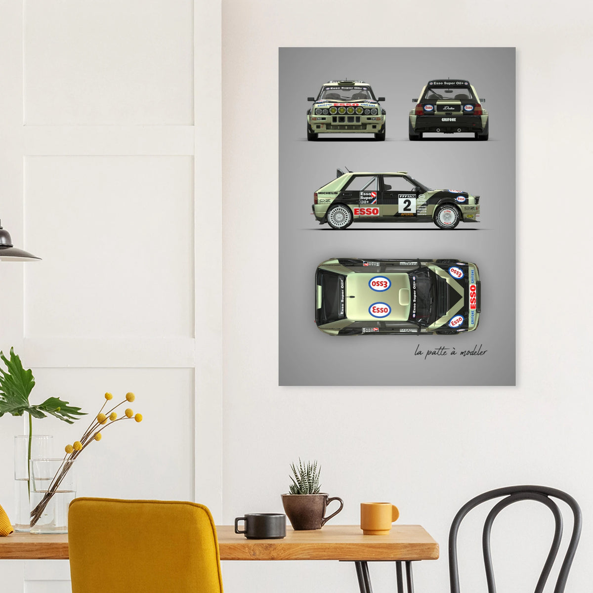 Italian Rally Car Aluminum Print - Group A Heritage Art