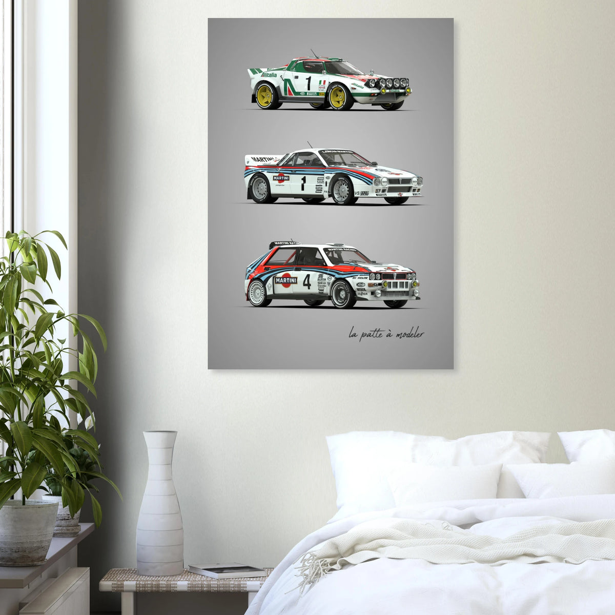 Italian Rally Car Aluminum Print - Classic Motorsport Art