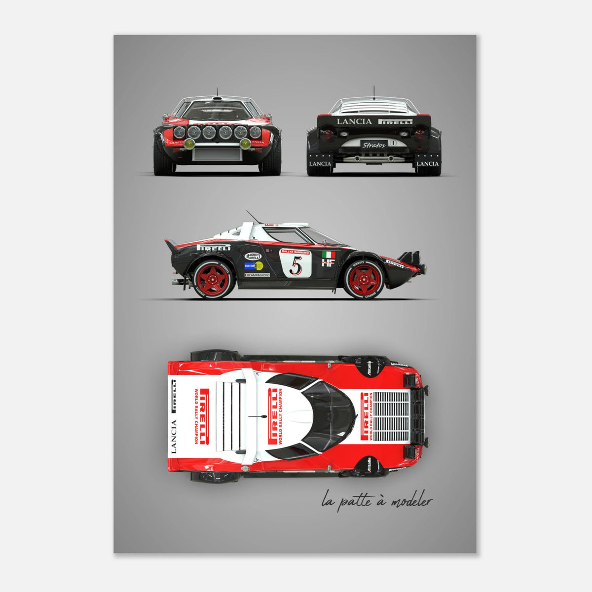 Italian Rally Car Aluminum Print - Classic Motorsport Heritage Art