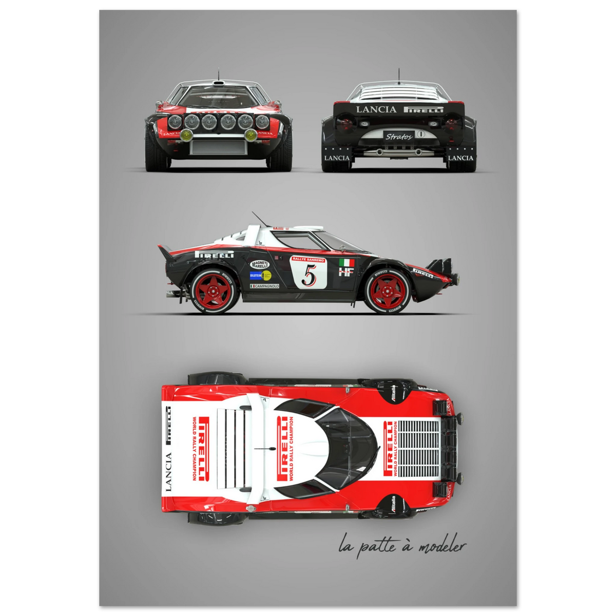 Italian Rally Car Aluminum Print - Classic Motorsport Heritage Art