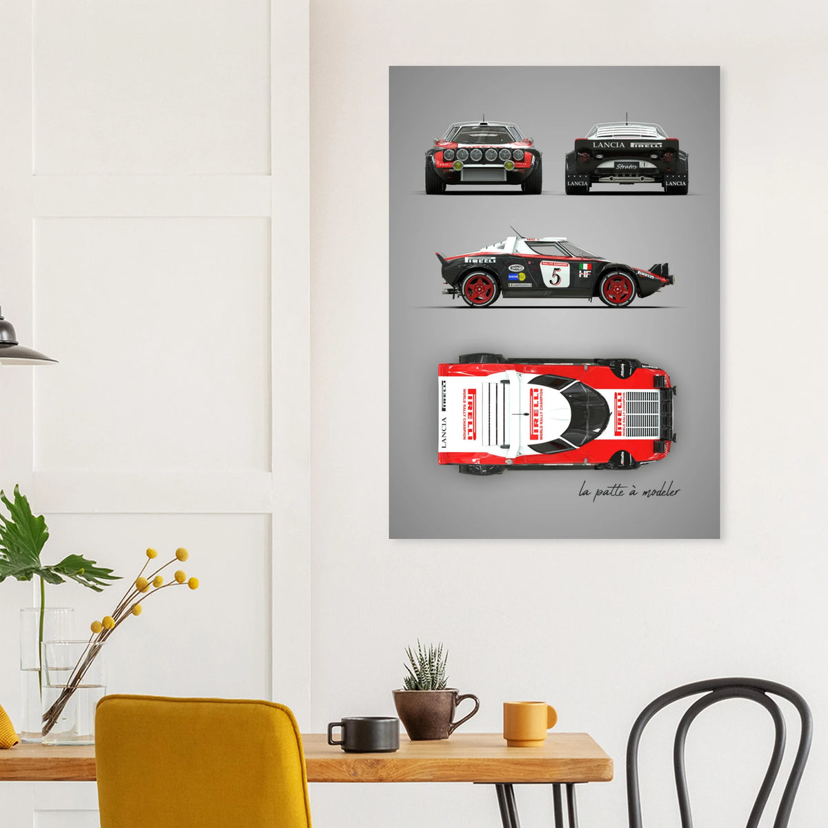 Italian Rally Car Aluminum Print - Classic Motorsport Heritage Art