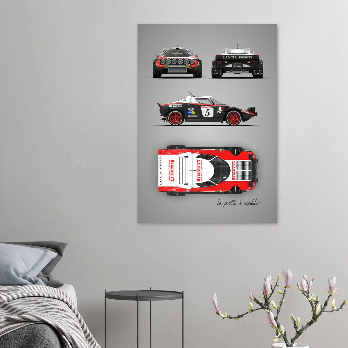 Italian Rally Car Aluminum Print - Classic Motorsport Heritage Art